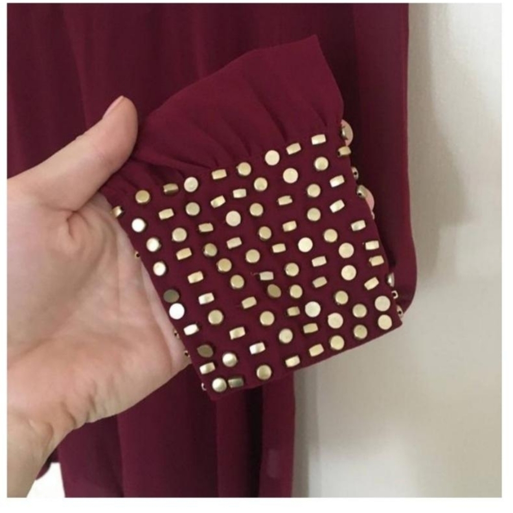 romeo+juliet couture long sleeve studded blouse size small new - Picture 3 of 6